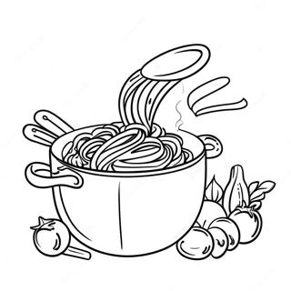 Linguini Cuisinant Des Pates Page A Colorier 58290-12753