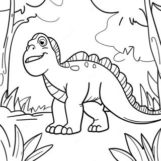 Gigantosaurus Dans Une Jungle Page A Colorier 58375-12773