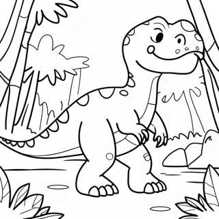 Gigantosaurus Dans Une Jungle Page A Colorier 58375-12775