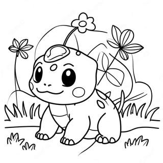 Page A Colorier De Bulbasaur Dans Un Jardin 58826-12877