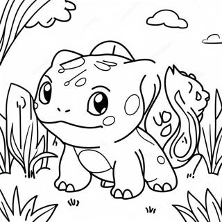 Page A Colorier De Bulbasaur Dans Un Jardin 58826-12878