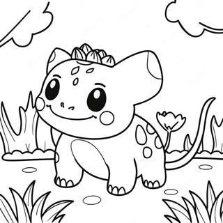 Page A Colorier De Bulbasaur Dans Un Jardin 58826-12879