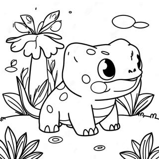 Page A Colorier De Bulbasaur Dans Un Jardin 58826-12880