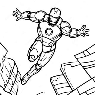 Page De Coloriage Diron Man Volant Dans Le Ciel 59202-12970