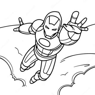 Page De Coloriage Diron Man Volant Dans Le Ciel 59202-12971