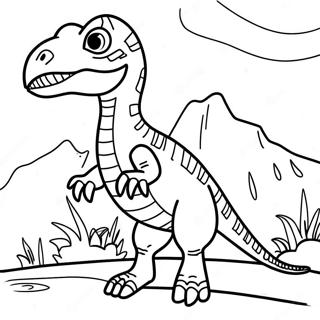 Page A Colorier De Velociraptor Chassant Dans Jurassic Park 59586-13055