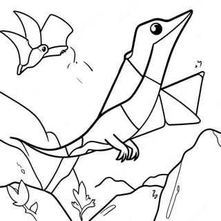 Pterodactyle Volant Au Dessus De Jurassic Park Page A Colorier 59589-13065