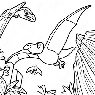 Pterodactyle Volant Au Dessus De Jurassic Park Page A Colorier 59589-13068