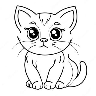 Page A Colorier De Petite Chatte Adorable Avec De Grands Yeux 59776-13101