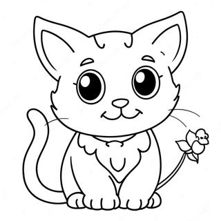 Page A Colorier De Petite Chatte Adorable Avec De Grands Yeux 59776-13102