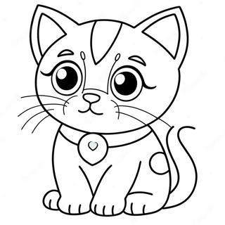 Page A Colorier De Petite Chatte Adorable Avec De Grands Yeux 59776-13103