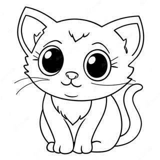 Page A Colorier De Petite Chatte Adorable Avec De Grands Yeux 59776-13104