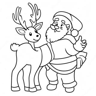 Page A Colorier De Pere Noel Avec Des Rennes 59855-13114