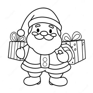 Page A Colorier De Pere Noel Joyeux Tenant Des Cadeaux 59857-13121