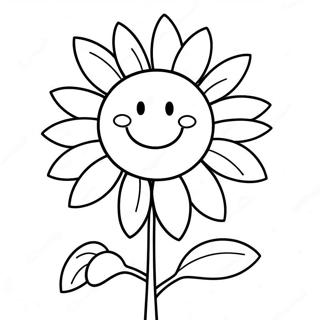 Tournesol Heureux Avec Un Visage Souriant A Colorier 60139-13173