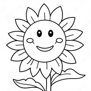 Tournesol Heureux Avec Un Visage Souriant A Colorier 60139-13174