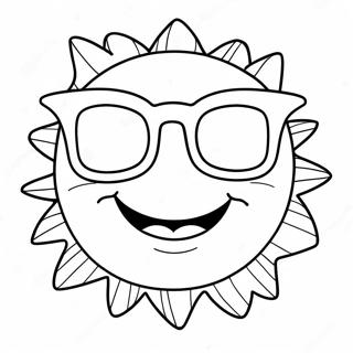 Soleil Souriant Avec Des Lunettes De Soleil Page A Colorier 60951-13373