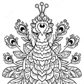 Page A Colorier Dun Paon Vibrant Avec Des Motifs Detailles 61600 13541
