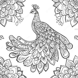 Page A Colorier Dun Paon Vibrant Avec Des Motifs Detailles 61600 13542