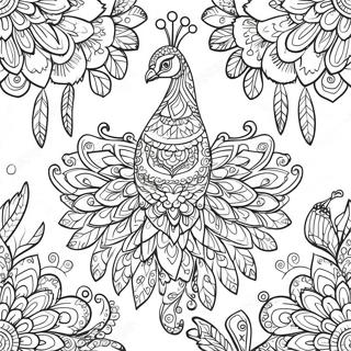 Page A Colorier Dun Paon Vibrant Avec Des Motifs Detailles 61600 13543