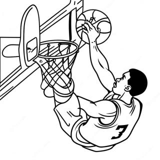 Page A Colorier De Joueur De Basketball Dunkant 6173-1795