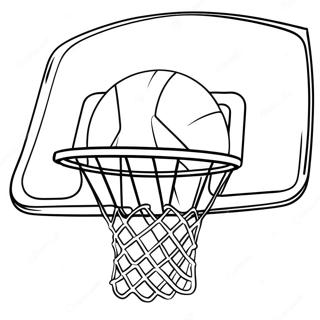 Page A Colorier De Panier De Basketball Avec Un Ballon 6174-1861