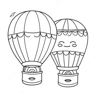 Page A Colorier Dune Montgolfiere Mignonne Avec Un Visage Souriant 61783 13591