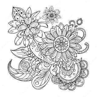 Page A Colorier De Fleur Zentangle Fantaisiste 61957-13649