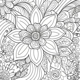 Page A Colorier De Fleur Zentangle Fantaisiste 61957-13650