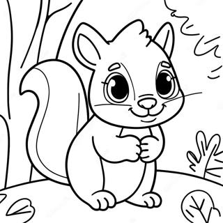 Ecureuil Adorable Avec De Grands Yeux Page A Colorier 62507-13794