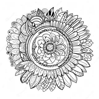 Page A Colorier Mandala Plume Boheme 62698-13849