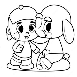 Pocoyo Jouant Avec Elly Page A Colorier 63346-14030