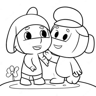 Pocoyo Jouant Avec Elly Page A Colorier 63346-14031