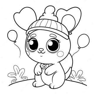 Page A Colorier Beanie Boo Heureux Avec Des Ballons 63529-14077