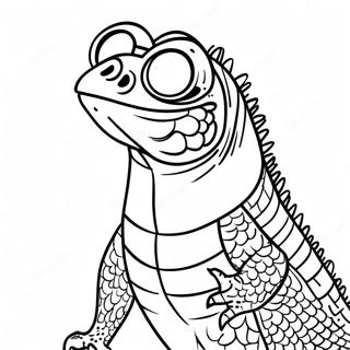 Page A Colorier Iguane Portant Des Lunettes De Soleil 63702-14144