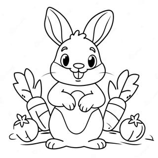 Mignon Peter Rabbit Avec Des Carottes Page A Colorier 63792-14149