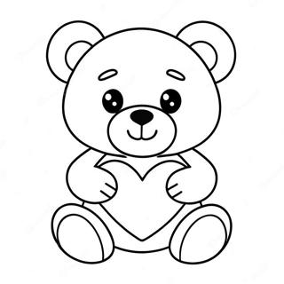 Page A Colorier De Ours En Peluche Mignon Avec Un Coeur 64443-13290