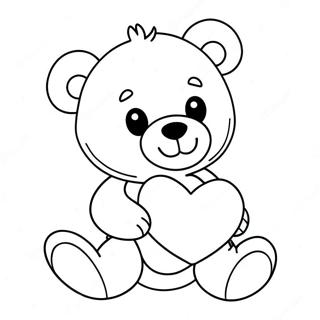 Page A Colorier De Ours En Peluche Mignon Avec Un Coeur 64443-13291