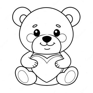 Page A Colorier De Ours En Peluche Mignon Avec Un Coeur 64443-13292