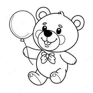 Page A Colorier De Ours En Peluche Heureux Tenant Un Ballon 64444-13293