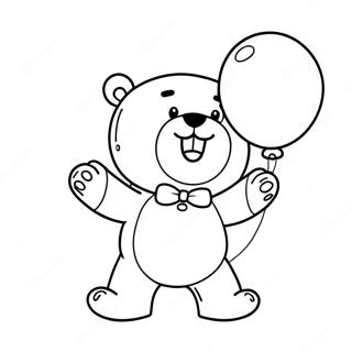 Page A Colorier De Ours En Peluche Heureux Tenant Un Ballon 64444-13294