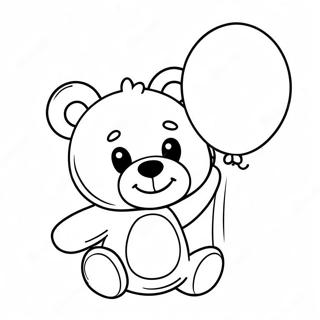 Page A Colorier De Ours En Peluche Heureux Tenant Un Ballon 64444 13296