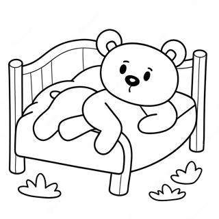Page A Colorier De Ours En Peluche Endormi Dans Un Lit 64445 13298