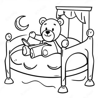 Page A Colorier De Ours En Peluche Endormi Dans Un Lit 64445 13300