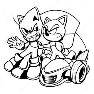 Metal Sonic En Course Contre Tails Page A Colorier 64706-13837
