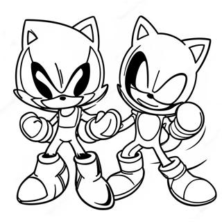 Metal Sonic En Course Contre Tails Page A Colorier 64706-13838