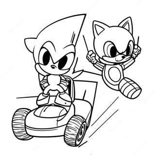 Metal Sonic En Course Contre Tails Page A Colorier 64706-13839