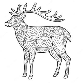 Page De Coloriage De Renne Réaliste Pages À Colorier