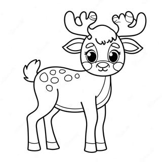 Page De Coloriage De Renne Réaliste Mignon Pages À Colorier