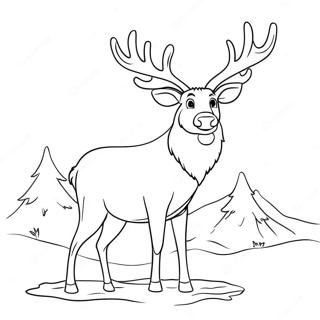 Page De Coloriage De Renne Réaliste Majestueux Pages À Colorier